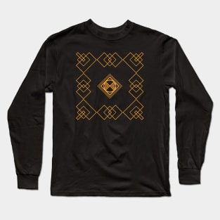 Art déco style geometric black and gold pattern Long Sleeve T-Shirt